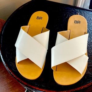 Cute BP slip on white summer sandals